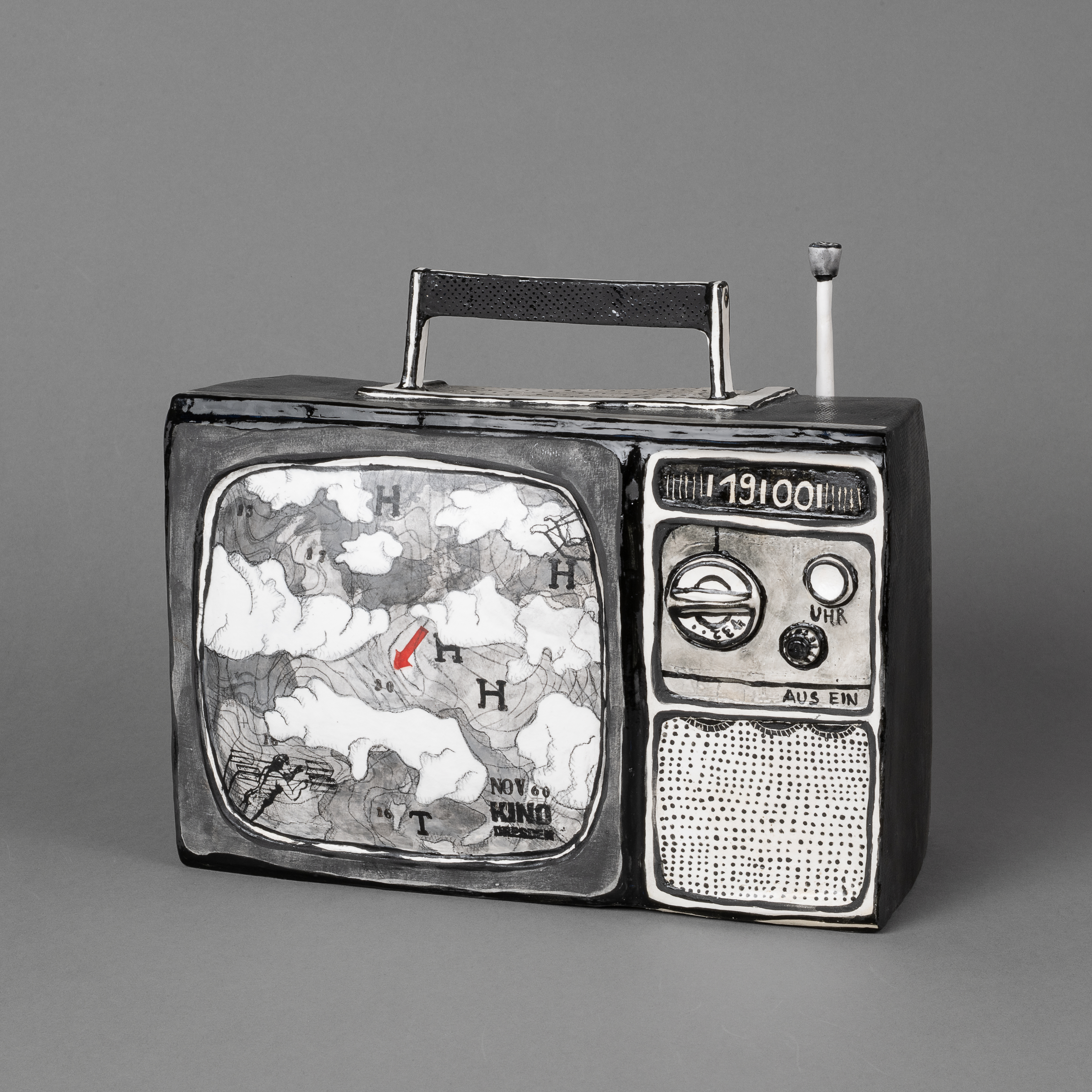 UTE NAUE-MLLER  "Schschscht! Das Wetter! Kindsein in drei Rumen." Keramikobjekte und Arbeiten auf Papier || STEPHANIE MARX - Hochdruck