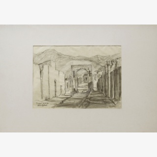 Fünf Zeichnungen, Pompeji und Gärtnerei in Pompeji