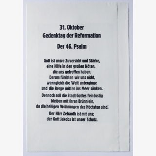 Der 46. Psalm, 31. Oktober Gedenktag der Reformation Gott ist unsere Zuvericht und Strke, &hellip;