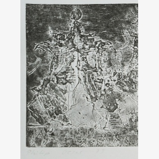 Verfallene Grabsteine in Oberweimar, aus: &bdquo;Thringen 79 &ndash; Stellungnahmen zu einer Landschaft&ldquo;, Hrsg. Museen der Stadt Gotha, Schlossmuseum &ndash; Kupferstichkabinett, Verschiedene Knstler