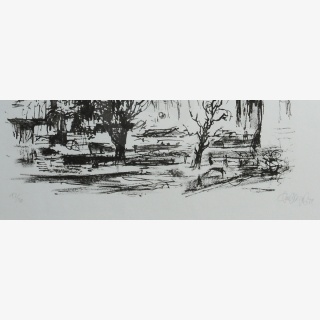 Am Marx-Engels-Platz Berlin, aus: Grafik `79, gewidmet dem 30. Jahrestag der DDR, von Lehrkr�ften der HfBK Dresden, verschiedene K�nstler