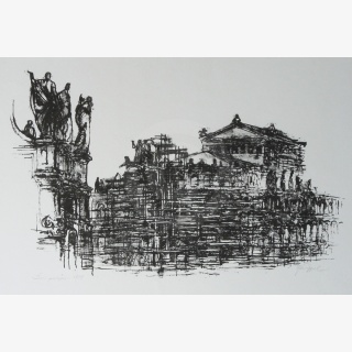 Semperoper, aus: Grafik `79, gewidmet dem 30. Jahrestag...
