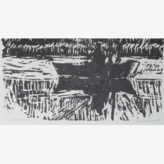 Der Angler, aus: Grafik `79, gewidmet dem 30. Jahrestag der DDR, von Lehrkr�ften der HfBK Dresden, verschiedene K�nstler