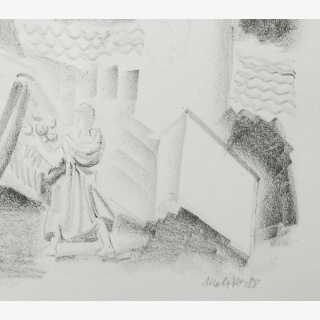 Belebtes Stillleben, aus: Lothar Lang zum 60. Geburtstag am 20. M�rz 1988, Grafiken verschiedener K�nstler, Hrsg. Hans Marquardt und Heinfried Henniger, Grafik-Edition XXVIII, Verlag Philipp Reclam jun. Leipzig