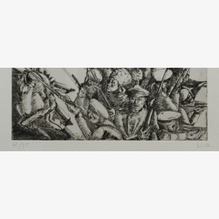 &bdquo;... da hat der Soldat das Gewehr umgedreht ...&rdquo;, aus: &bdquo;Um Brot und Frieden&ldquo;, 1987, Verband Bildender K�nstler der DDR anl. des 70. Jahrestages der Gro�en Sozialistischen Oktoberrevolution, Berlin, Versch. K�nstler