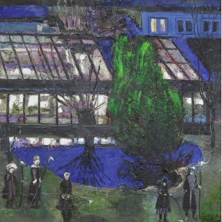 Vorm Gew�chshaus f�r die Zukunft