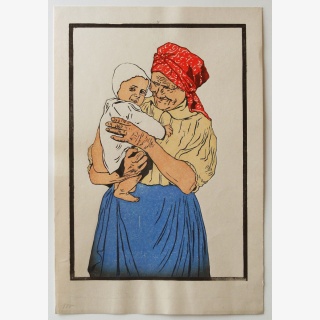 B�uerin ein Kind tragend