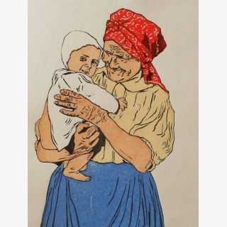 B�uerin ein Kind tragend