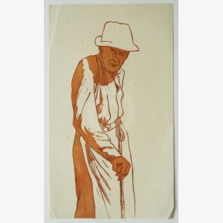 Mann, sich aufst�tzend