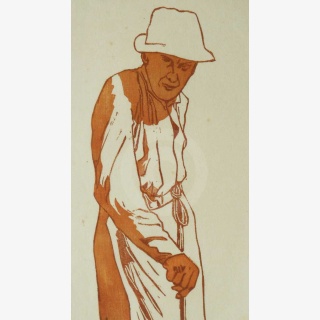 Mann, sich aufst�tzend