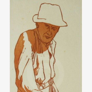 Mann, sich aufst�tzend