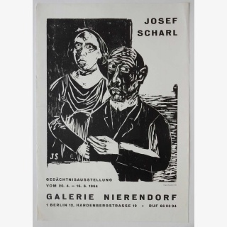 Original-K�nstlerplakat, Ged�chtisausstellung Josef Scharl, Galerie Nierendorf