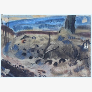 R�benausmacherin, doppelseitig, verso: Feldlandschaft