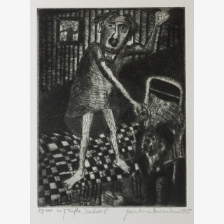 Zu F. Kafka Das Urteil, aus: Hermann Naumann Grafik zu Franz Kafka, B�chergilde Gutenberg, Frankfurt am Main 1985, Hrsg. Lothar Lang und Hans Marquardt